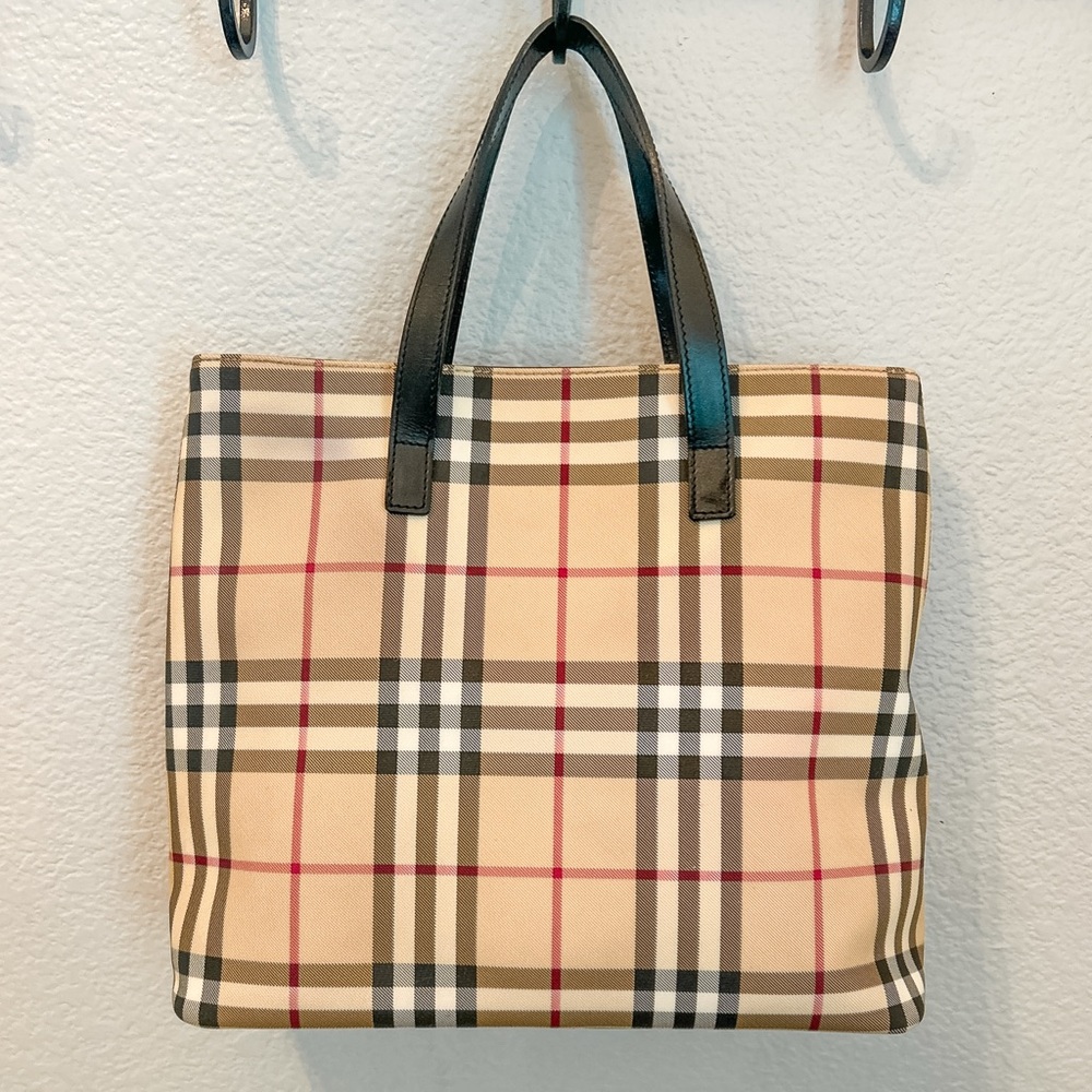 Burberry London Nova Check Canvas Classic Handbag Satchel Shoulder Bag Tote - Picture 16 of 16